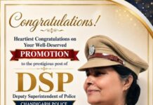 चंडीगढ़ पुलिस की इंस्पेक्टर डॉ. परवेश शर्मा डीएसपी पद पर पदोन्नत